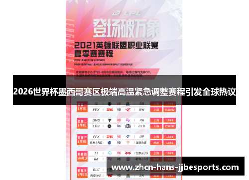 2026世界杯墨西哥赛区极端高温紧急调整赛程引发全球热议 2026世界杯墨西哥赛区极端高温紧急调整赛程引发全球热议